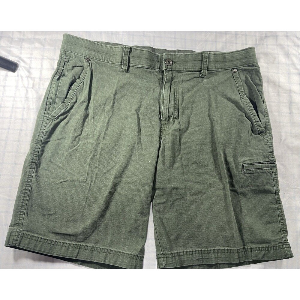 Weatherproof Men's Cargo Shorts Size 38 Ivy Green Cotton Stretch Ripstop
